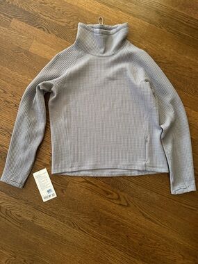 lululemon athletica Waffle-Knit Funnel-Neck LS (ice blue/gray color)